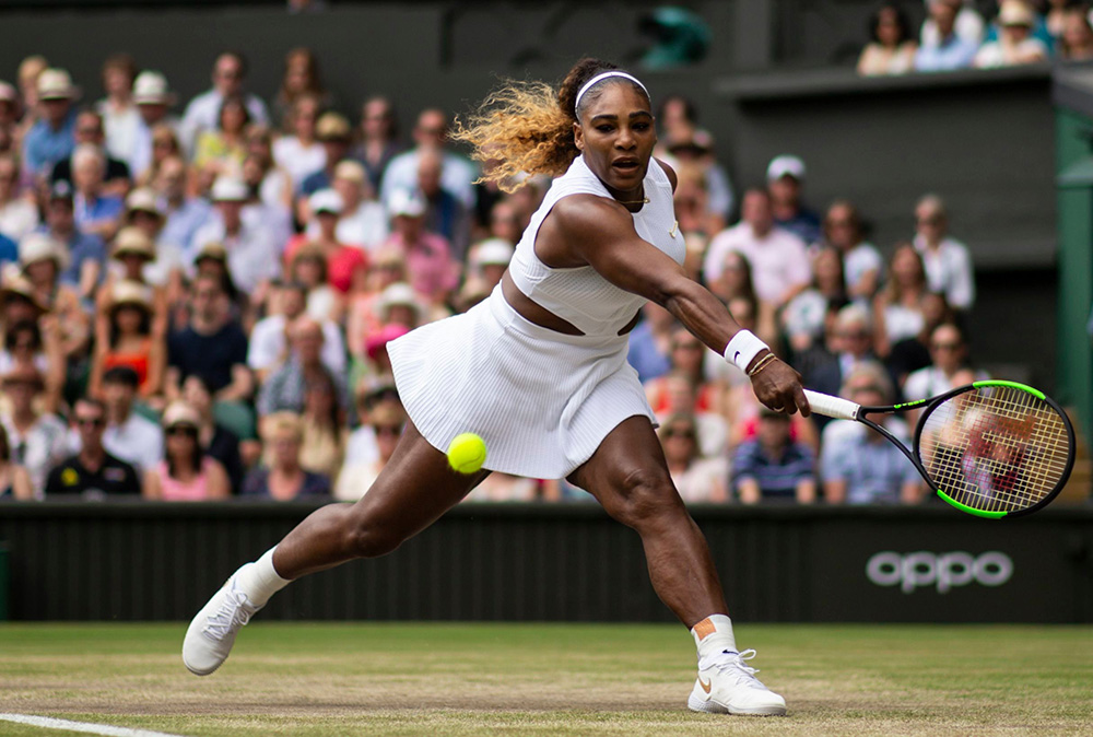 Serena Williams during her Ladies' Singles final
Wimbledon Tennis Championships, Day 12, The All England Lawn Tennis and Croquet Club, London, UK - 13 Jul 2019