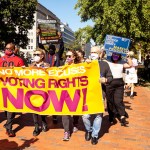 Rev. Jamaal Bryant, Alyssa Milano, Jana Morgan, and Rabbi David Saperstein lead the march during a civil disobedience action for voting rights at the White House.  Demonstrators are demanding that the Biden Administration take the lead on voting rights and pressure Congress to pass legislation protecting the right to vote.  Specifically, they want passage of the Freedom to Vote Act and DC statehood.
Voting rights activists arrested at the White House, White House, Washington, USA - 19 Oct 2021