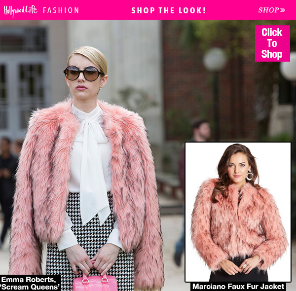 Emma Roberts Faux Fur Coat Scream Queens