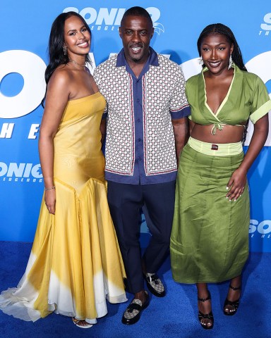 Sabrina Dhowre Elba, Idris Elba and Isan Elba arrive at the Los Angeles Premiere Screening Of 'Sonic The Hedgehog 2' held at the Regency Village Theatre on April 5, 2022 in Westwood, Los Angeles, California, United States.
Los Angeles Premiere Screening Of 'Sonic The Hedgehog 2', Regency Village Theatre, Westwood, Los Angeles, California, United States - 06 Apr 2022