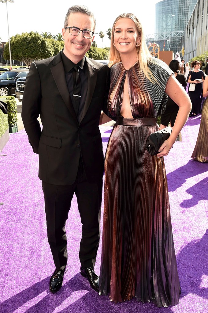 John Oliver and Kate Norley at the 2019 Emmy Awards