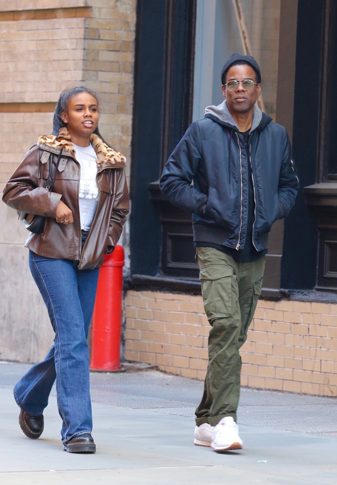 Chris Rock and daughter Zahra are all smiles as they go arm in arm for a stroll in NYC