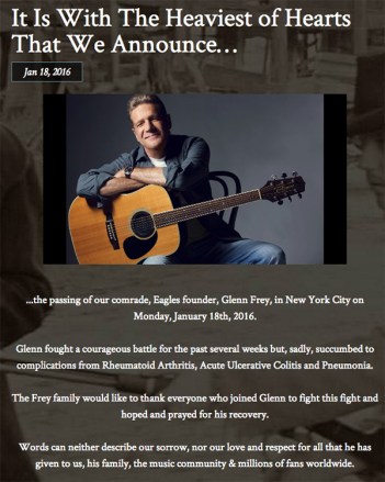 Glenn Frey Dead