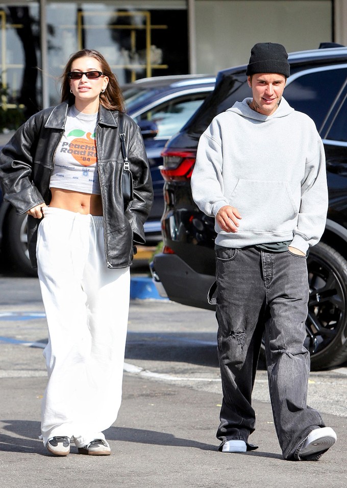 Justin Bieber & Hailey Bieber Run Errands In LA