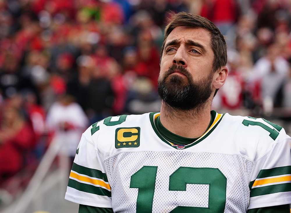 Editorial Use OnlyMandatory Credit: Photo by Dave Shopland/BPI/Shutterstock (10526895k)Green Bay packers Quarterback Aaron Rodgers with a look of dejectionGreen Bay Packers v San Francisco 49ers, NFL Conference Championship, American Football, Levi's Stadium, USA - 19 Jan 2020