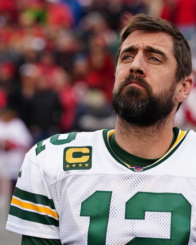 Editorial Use Only
Mandatory Credit: Photo by Dave Shopland/BPI/Shutterstock (10526895k)
Green Bay packers Quarterback Aaron Rodgers with a look of dejection
Green Bay Packers v San Francisco 49ers, NFL Conference Championship, American Football, Levi's Stadium, USA - 19 Jan 2020