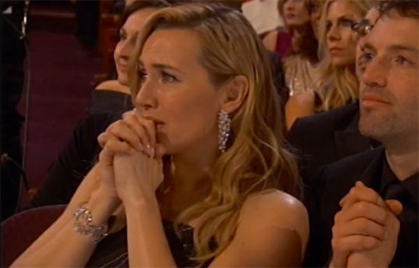 Kate Winslet Reaction Leonardo DiCaprio Oscar Win