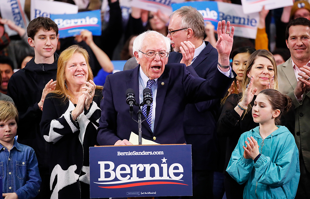 Election 2020 Bernie Sanders, Manchester, USA - 11 Feb 2020