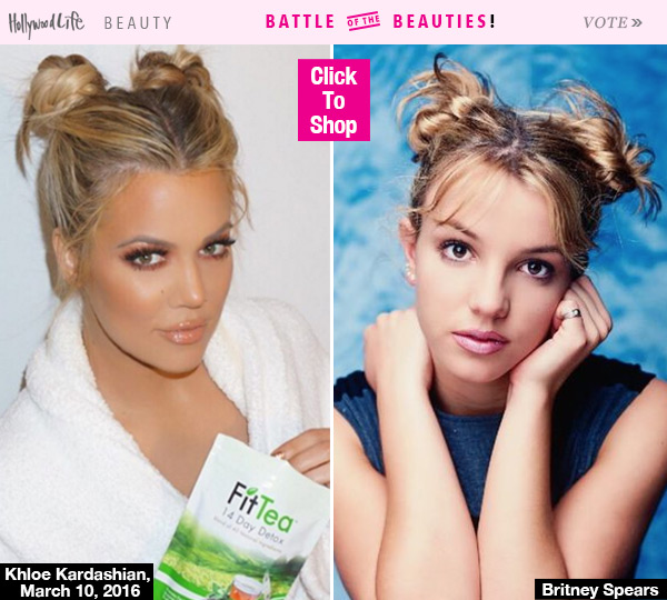 Britney Spears Khloe Kardashian Pigtail Buns