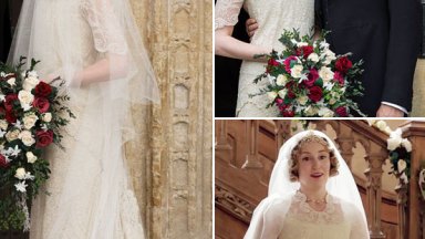 edith wedding dress downton abbey