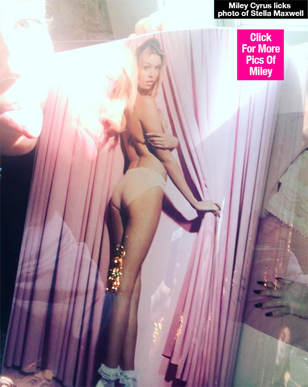 Miley Cyrus Licks Stella Maxwell