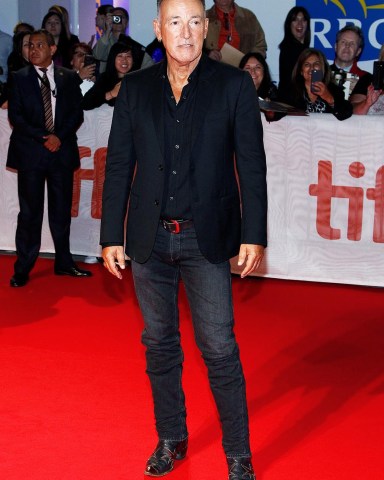 Bruce Springsteen, Jon Landau, Thom Zimny and Barbara Carr arrives at the premiere of "Western Stars" during the 2019 Toronto International Film Festival held at the Roy Thomson Hall. 12 Sep 2019 Pictured: Bruce Springsteen. Photo credit: JPA/AFF-USA.com / MEGA TheMegaAgency.com +1 888 505 6342 (Mega Agency TagID: MEGA502612_004.jpg) [Photo via Mega Agency]