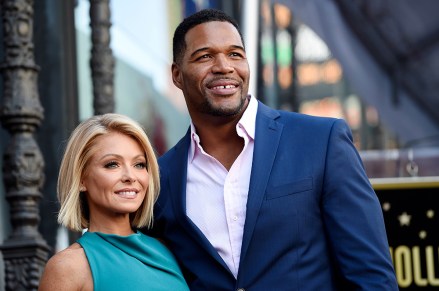 Kelly Ripa, left, poses with Michael Strahan, her co-host on the daily television talk show "LIVE! with Kelly and Michael," during a ceremony honoring Ripa with a star on the Hollywood Walk of Fame in Los Angeles. Strahan says goodbye to his daytime talk show with Kelly Ripa, an exit accelerated by awkwardness surrounding the announcement of his new job at "Good Morning America
TV-ABC Strahan, Los Angeles, USA