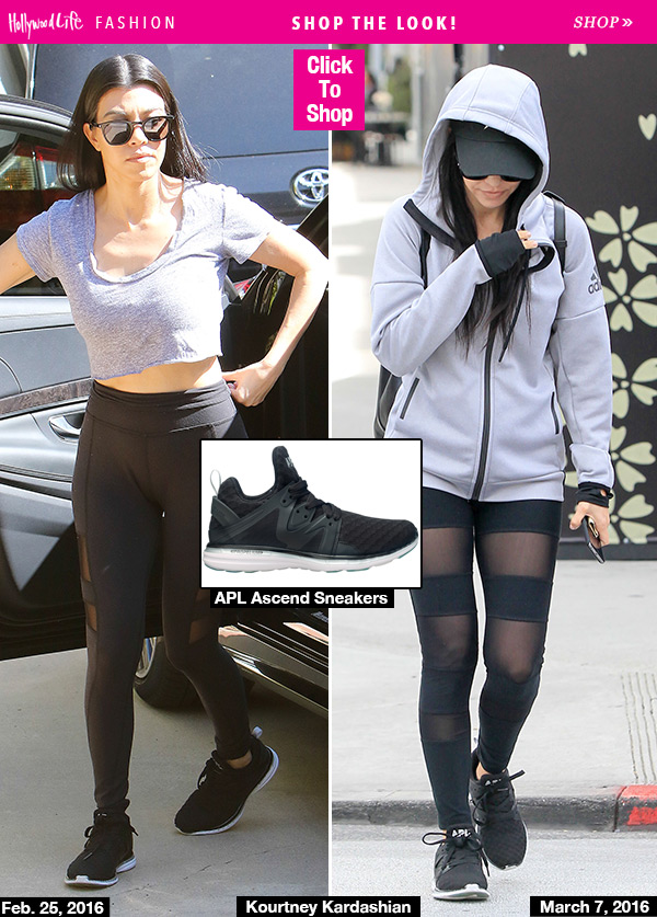 kourtney kardashian black sneakers