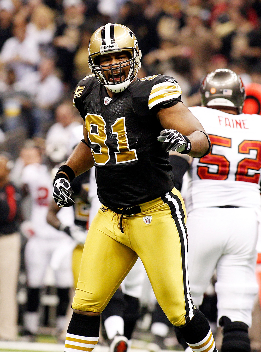 New Orleans Saints defensive end Will Smith (91) during the first quarter of an NFL football game against the Tampa Bay Buccaneers in New Orleans
Buccaneers Saints Football, New Orleans, USA - 6 Nov 2011
