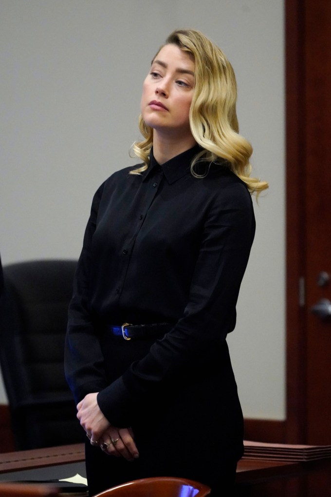 Amber Heard Listens To The Judge