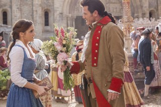 Editorial use only. No book cover usage.Mandatory Credit: Photo by Laurie Sparham/Disney/Kobal/Shutterstock (8554266o)Emma Watson, Luke Evans"Beauty And The Beast" Film - 2017