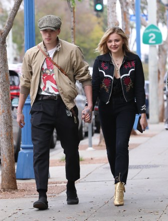 Brooklyn Beckham takes his girlfriend Chlo�race Moretz out for her birthday in West Hollywood. The Two were beaming as they waved through west Hollywood, Chloe wore a Western Jacket, and Gold boots, accessorized with a Tiara, while Brooklyn kept it casual in a tan jacket, black slacks and a Rock shirt.

Pictured: Brooklyn Beckham, Chlo�race Moretz
Ref: SPL1653540  100218  
Picture by: Mark Kreusch / Splash News

Splash News and Pictures
Los Angeles:310-821-2666
New York:212-619-2666
London:870-934-2666
photodesk@splashnews.com