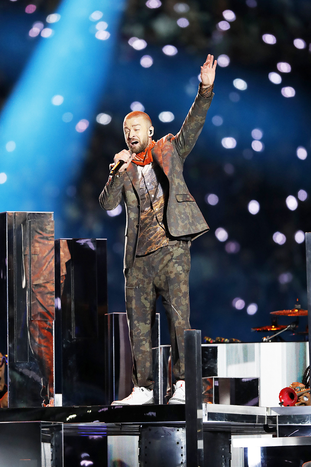 Justin Timberlake
Super Bowl LII, Minneapolis, USA - 04 Feb 2018
US singer Justin Timberlake performs during halftime of Super Bowl LII at US Bank Stadium in Minneapolis, Minnesota, USA, 04 February 2018. The NFC Champions Philadelphia Eagles play the AFC Champions New England Patriots in the National Football League's annual championship game.