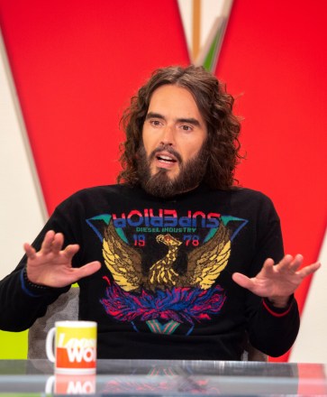 Editorial use only. Exclusive - Premium Rates Apply. Call your Account Manager for pricing.
Mandatory Credit: Photo by Ken McKay/ITV/Shutterstock (9675427g)
Russell Brand
'Loose Women' TV show, London, UK - 16 May 2018