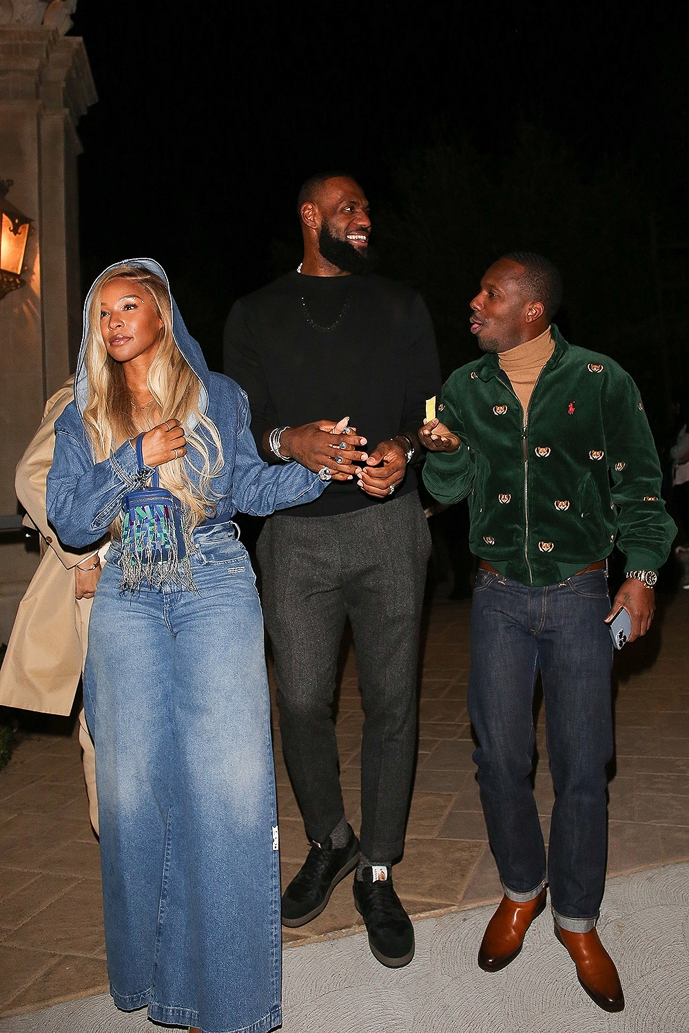 *EXCLUSIVE* LeBron James, Savannah James and Rich Paul leave Leonardo DiCaprio's 48th birthday party