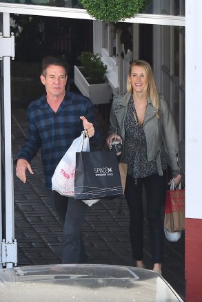 Brentwood, CA  - *EXCLUSIVE*  - Dennis Quaid goes Christmas shopping with  Laura Savoie in Brentwood. The 65-year-old actor and his 26-year-old fiancée were all smiles as they emerged with several shopping bags.

Pictured: Dennis Quaid, Laura Savoie

BACKGRID USA 22 DECEMBER 2019 

BYLINE MUST READ: Boaz / BACKGRID

USA: +1 310 798 9111 / usasales@backgrid.com

UK: +44 208 344 2007 / uksales@backgrid.com

*UK Clients - Pictures Containing Children
Please Pixelate Face Prior To Publication*