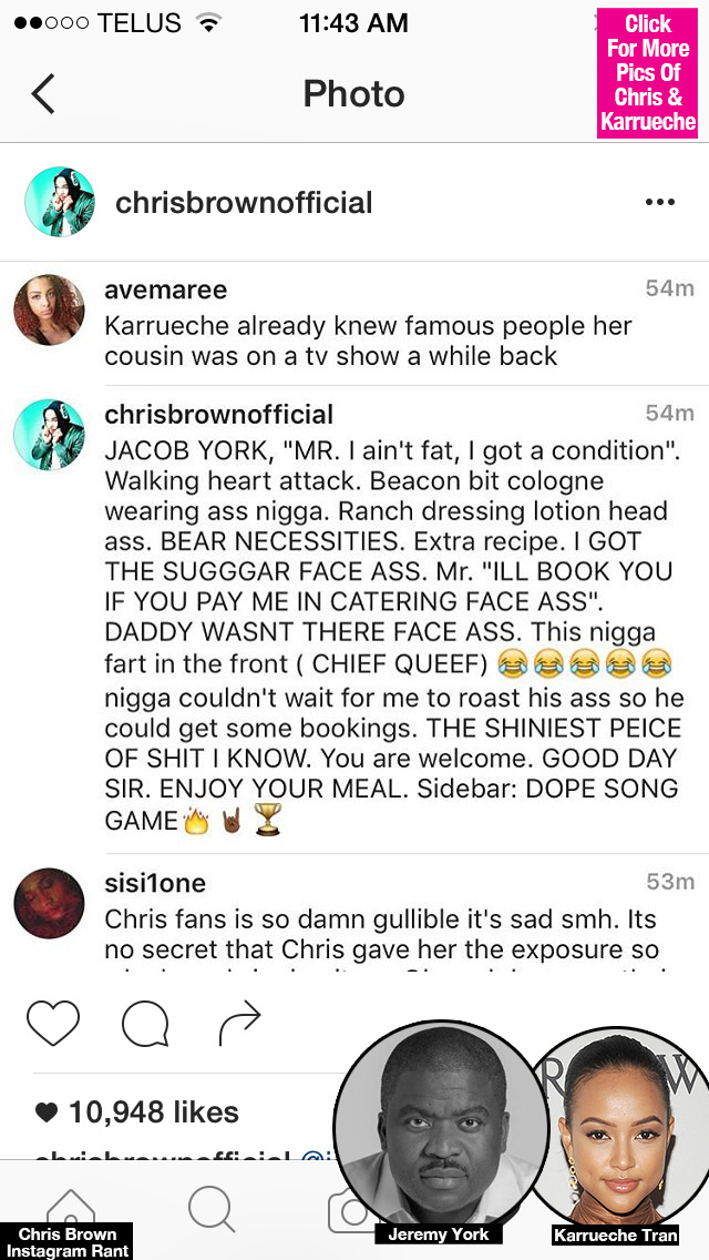 Chris Brown Disses Karreuche Manager