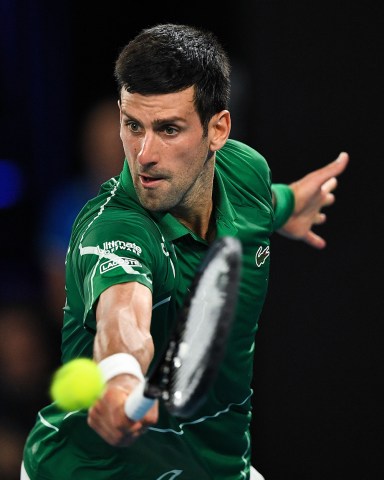 Editorial Use OnlyMandatory Credit: Photo by James Gourley/BPI/Shutterstock (10542219hc)Novak Djokovic in action during his Men's Singles Semi Final matchAustralian Open Tennis, Day Eleven, Melbourne Park, Australia - 30 Jan 2020