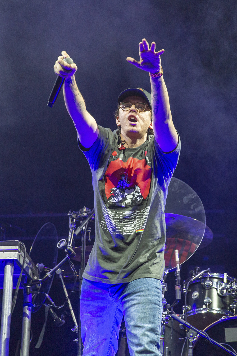 Logic (Sir Robert Bryson Hall II) during The Confessions of a Dangerous MInd Tour at Allstate Arena on November, 15 2019, in Rosemont, Illinois (Photo by Daniel DeSlover/Sipa USA)(Sipa via AP Images)