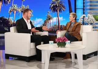 In this photo released by Warner Bros., talk show host Ellen DeGeneres is seen during a taping of "The Ellen DeGeneres Show" at the Warner Bros. lot in Burbank, Calif. (Photo by Michael Rozman/Warner Bros.)