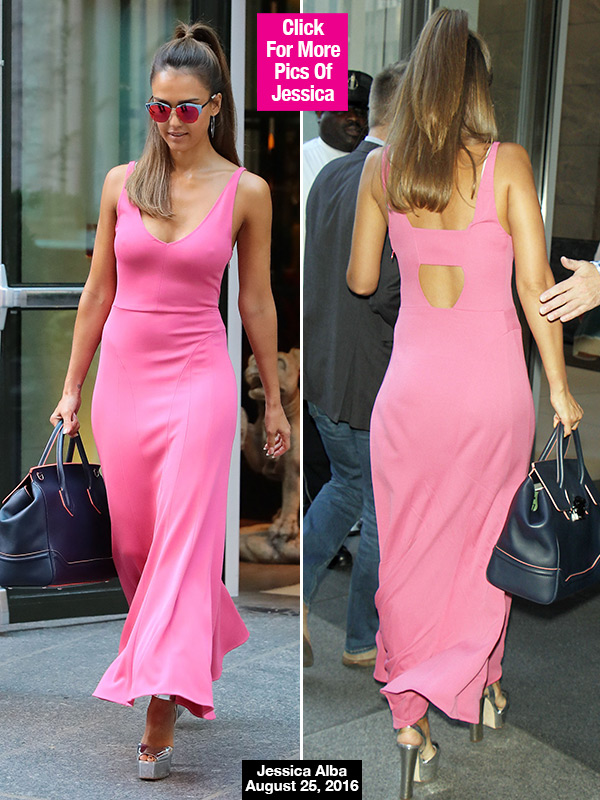 jessica alba pink dress