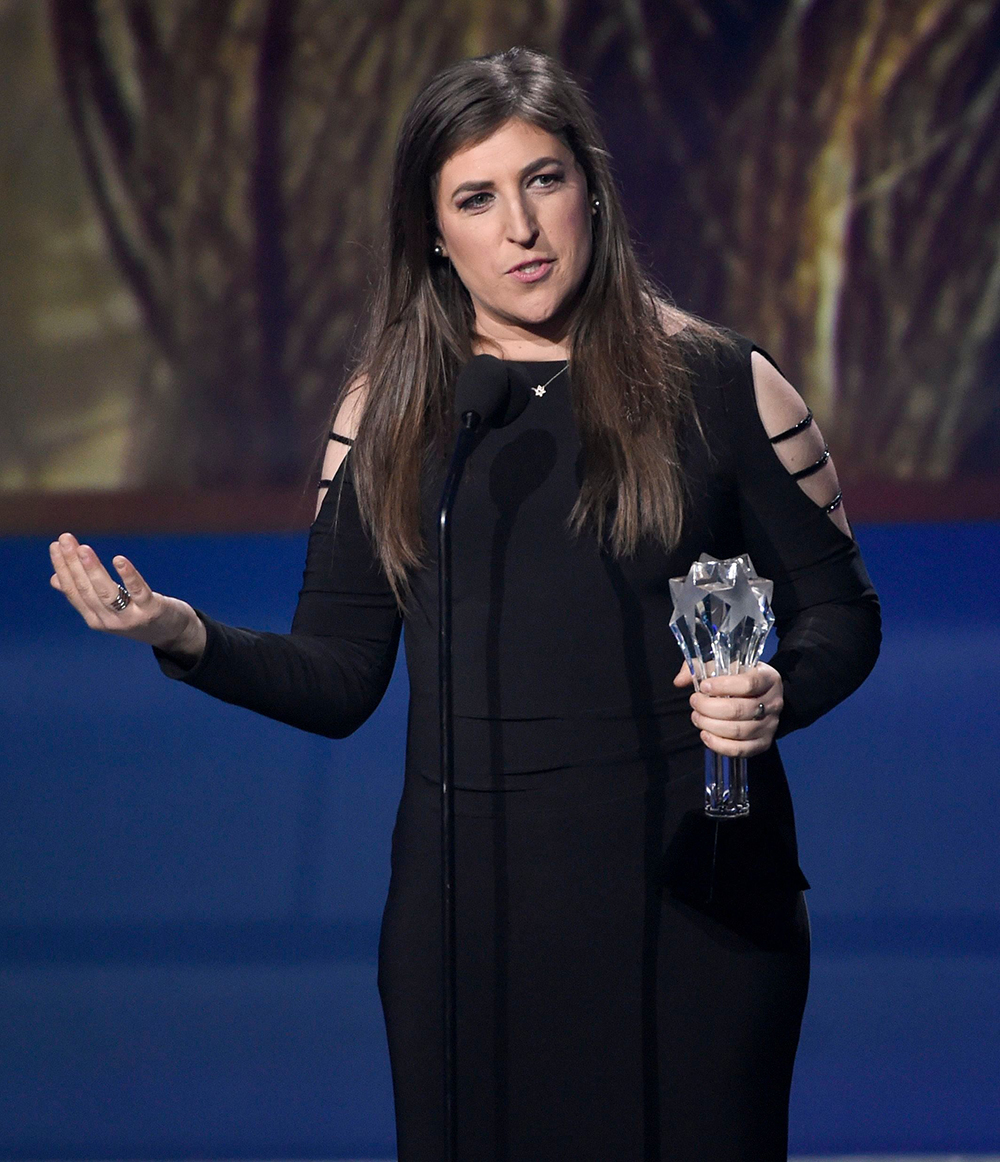 Mayim Bialik accepts the award for best supporting actress in a comedy series for "The Big Bang Theory" at the 23rd annual Critics' Choice Awards at the Barker Hangar, in Santa Monica, Calif
23rd Annual Critics' Choice Awards - Show, Santa Monica, USA - 11 Jan 2018