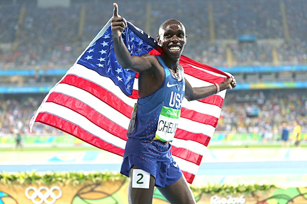 United States' Paul Kipkemoi Chelimo celebrates winning the silver in the men's 5000-meter final during athletics competitions at the Summer Olympics inside Olympic stadium in Rio de Janeiro, Brazil, Saturday, Aug. 20, 2016
Rio 2016 Olympic Games, Athletics, Men's 5000-meters, Olympic Stadium, Brazil - 20 Aug 2016