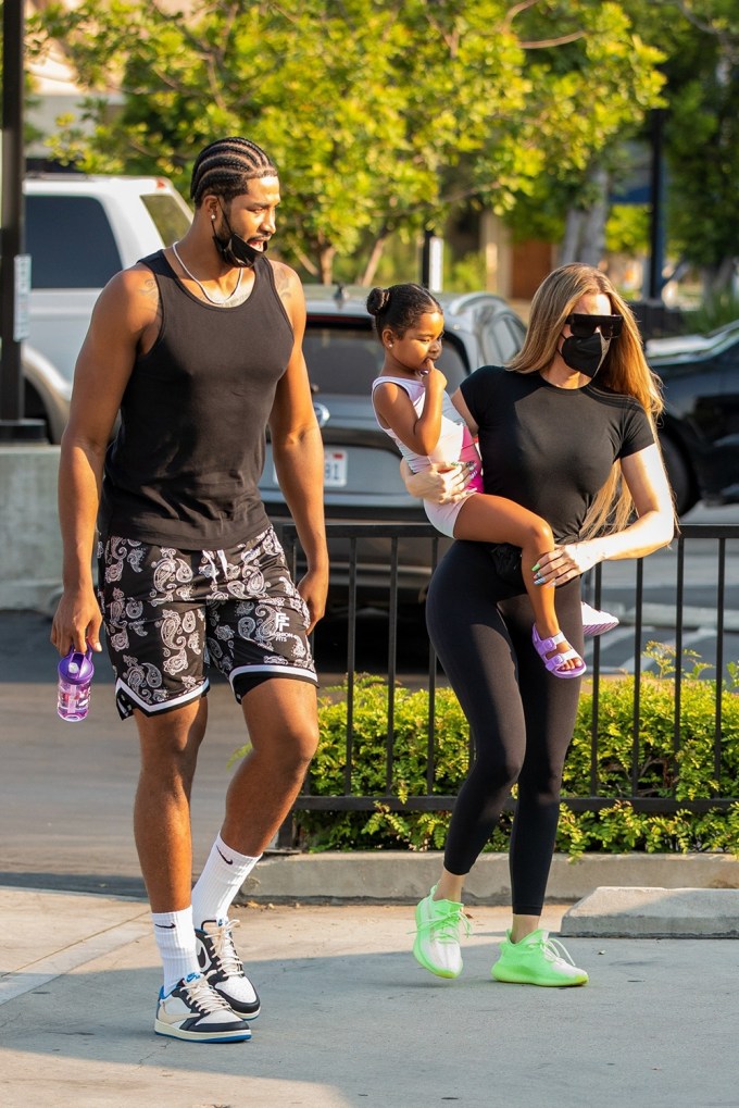 Tristan Thompson & Khloe Kardashian With True At Dance Class