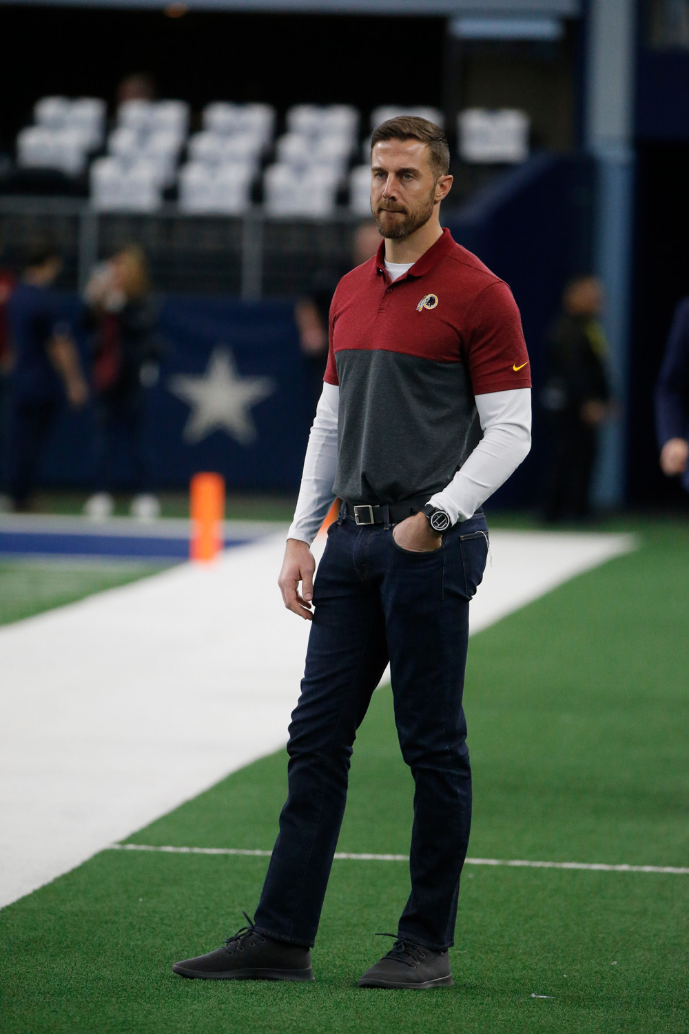 Washington Redskins' Alex Smith before an NFL football game against the Dallas Cowboys in Arlington, Texas
Redskins Cowboys Football, Arlington, USA - 15 Dec 2019