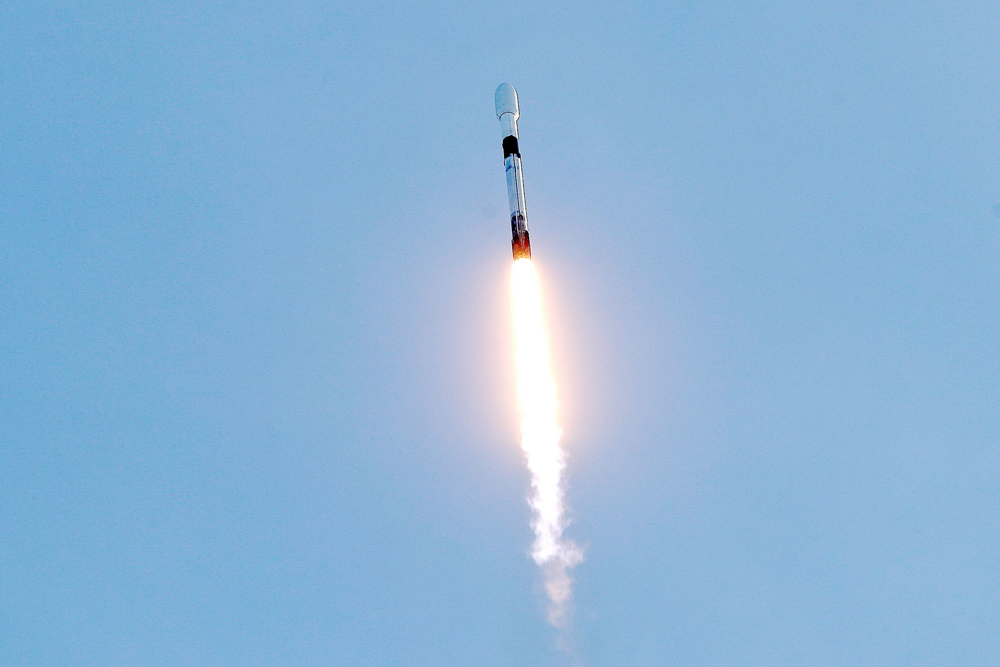 Falcon 9 SpaceX rocket with a payload of approximately 60 satellites for SpaceX's Starlink broadband network lifts off from pad 39A at the Kennedy Space Center in Cape Canaveral, Fla
Rocket Launch, Cape Canaveral, United States - 18 Mar 2020