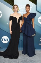 Lauren Morelli, Samira Wiley. Lauren Morelli, left, and Samira Wiley arrive at the 26th annual Screen Actors Guild Awards at the Shrine Auditorium & Expo Hall, in Los Angeles
26th Annual SAG Awards - Arrivals, Los Angeles, USA - 19 Jan 2020