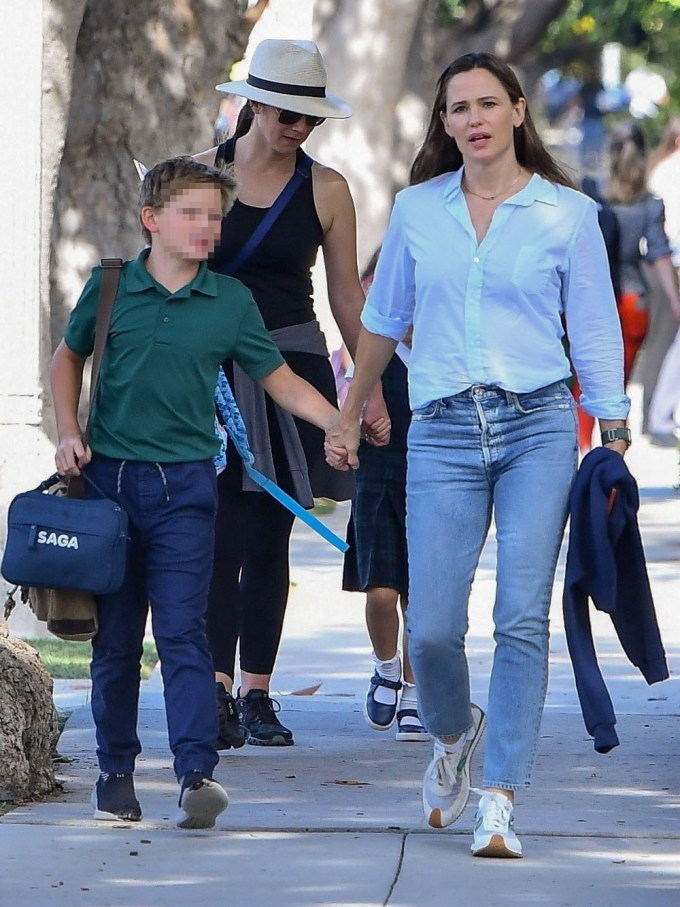 Jennifer Garner Picks Up Son Samuel From School