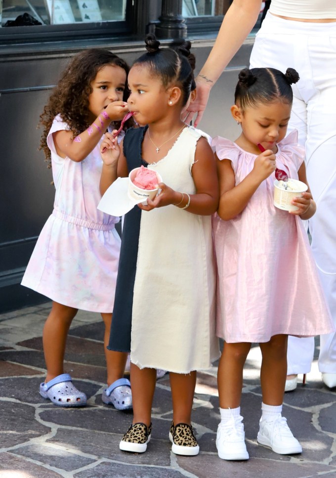 Dream, True and Stormi Enjoy Ice Cream