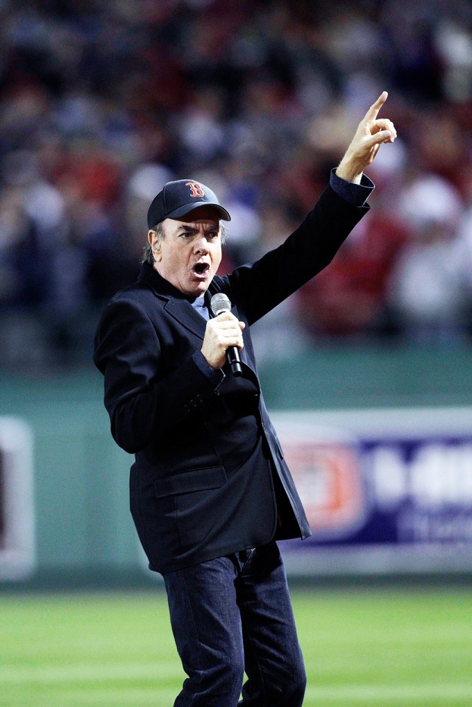 Neil Diamond at a Yankees Vs. Red Sox Game