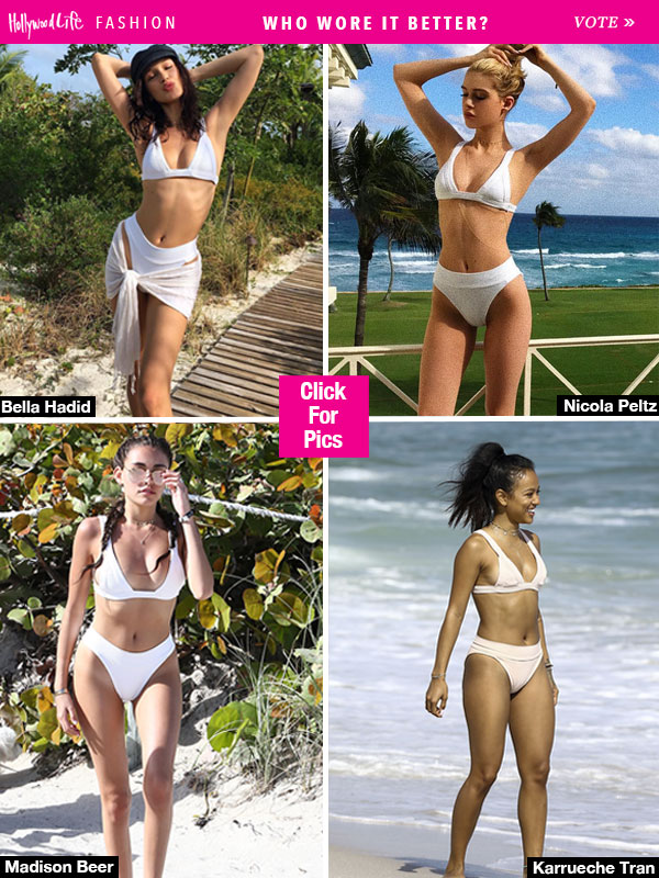 Bella Hadid White Bikini