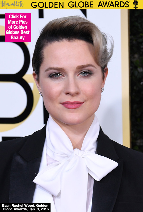 Evan Rachel Wood Golden Globes Hair Makeup