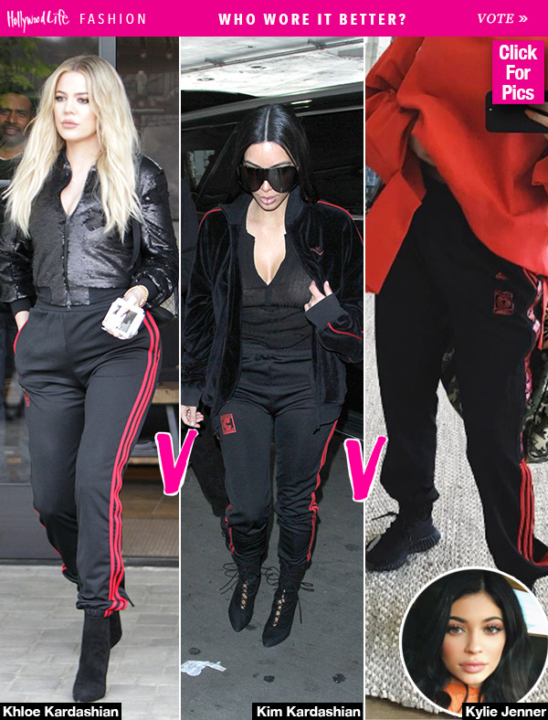 khloe kim kardashian same track pants kylie jenner