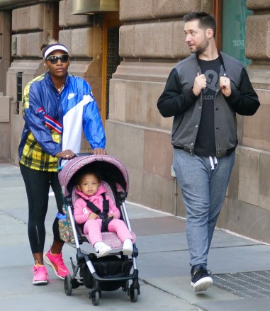 EXCLUSIVE: Serena Williams, husband Alexis and daughter take a Sunday stroll before the start of the US Open ***SPECIAL INSTRUCTIONS*** Please pixelate children's faces before publication.***. 25 Aug 2019 Pictured: Serena Williams, Alexis Ohanian, Alexis Olympia Ohanian Jr. Photo credit: KAT / MEGA TheMegaAgency.com +1 888 505 6342 (Mega Agency TagID: MEGA488490_003.jpg) [Photo via Mega Agency]