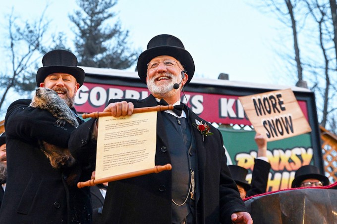 Punxsutawney Phil With his Handler