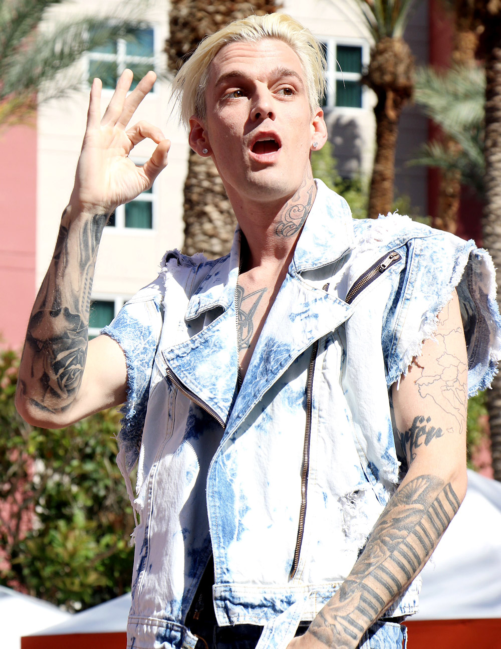 Aaron Carter performs at Flamingo Go Pool, Las Vegas, USA - 15 Apr 2017