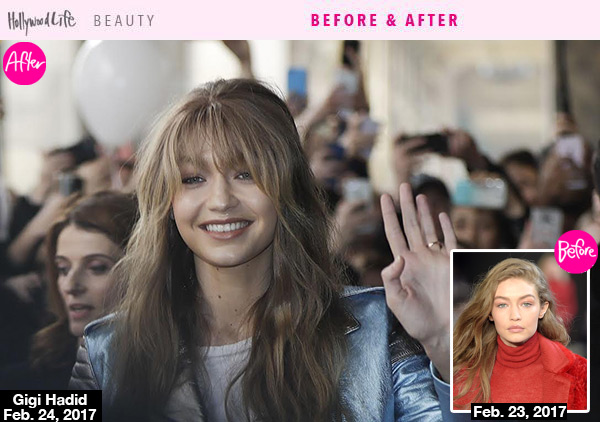 gigi hadid bangs hair makeover