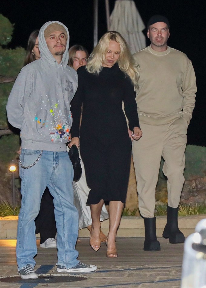 Pam Anderson Out With Son Brandon Lee At Nobu