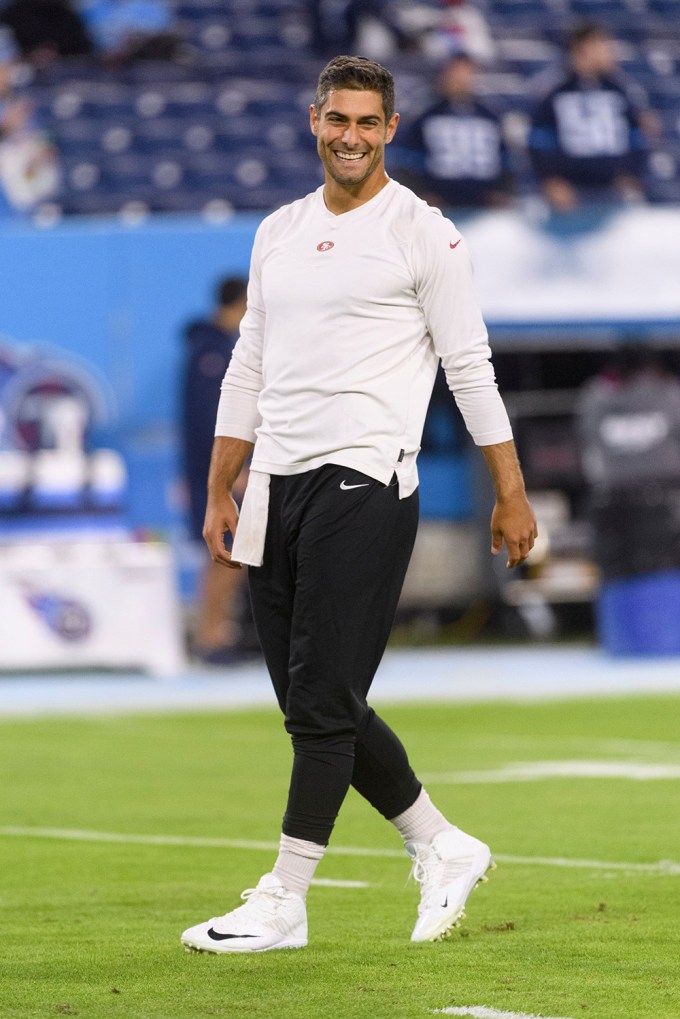 Jimmy Garoppolo At NFL Warm Ups