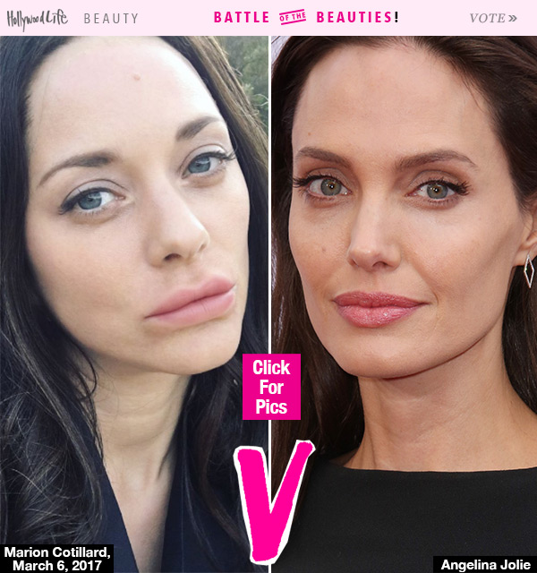 marion cotillard plumped lips dark hair angelina jolie twin
